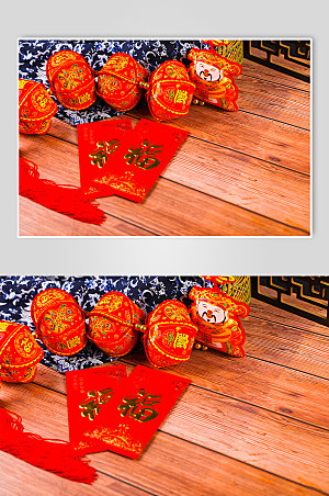 红包财神灯笼春节背景摄影图片