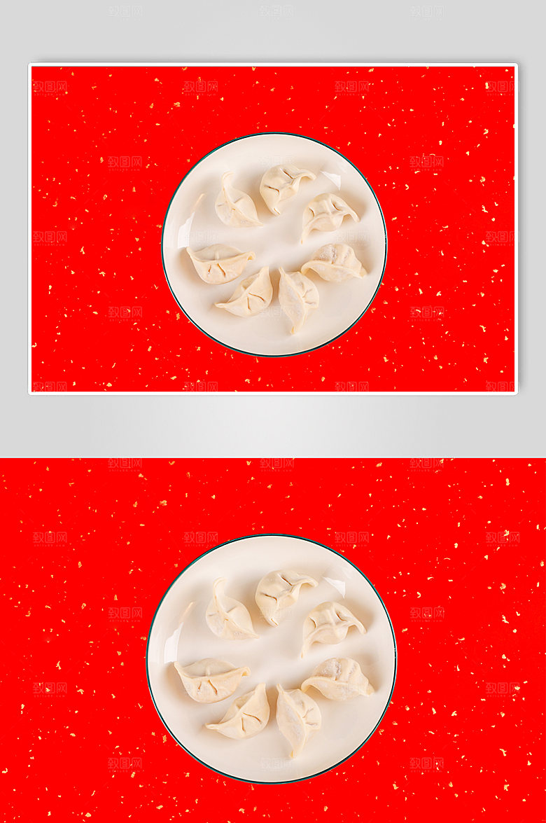 春节物品饺子元素摄影图片