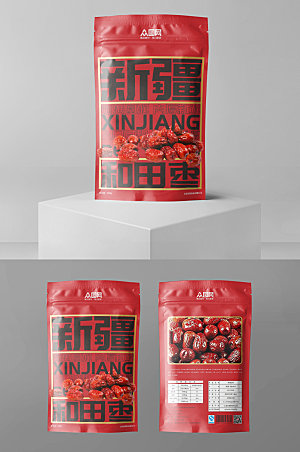 红色精品新疆红枣包装