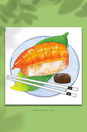 矢量寿司日料美食元素插画