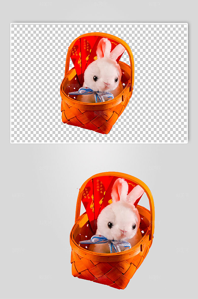 兔子玩偶春节物品免抠元素