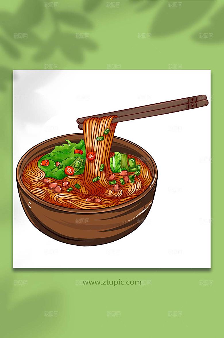 酸辣粉重庆特色美食元素插画