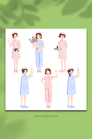 矢量人物护士插画设计元素插画