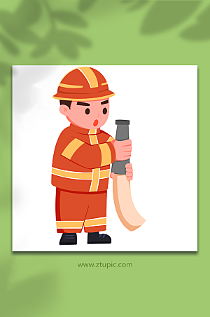 个性消防栓使用方法元素插画