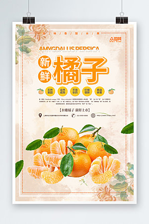 美味橘子桔子水果海报