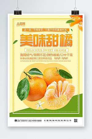 新鲜美味橘子桔子水果海报