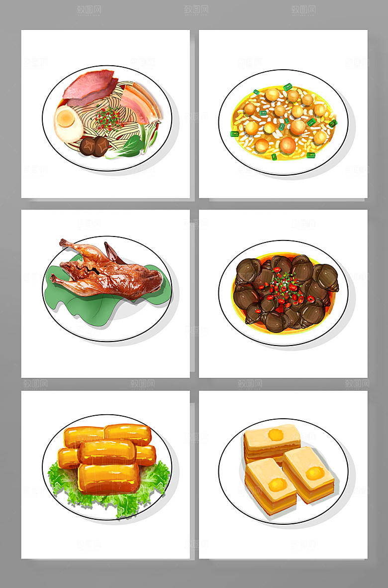 田螺桂林特色美食元素插画