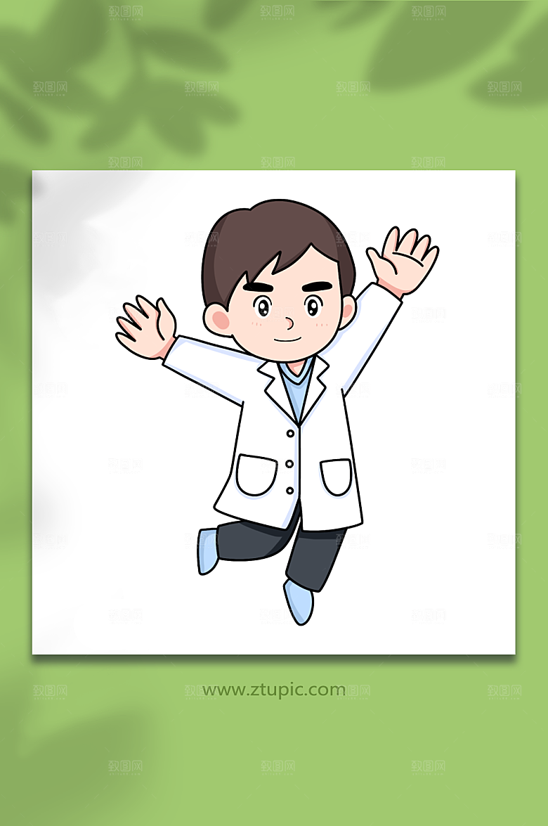 创意医生医护人物元素插画