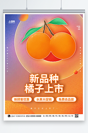 潮流个性橘子桔子水果海报
