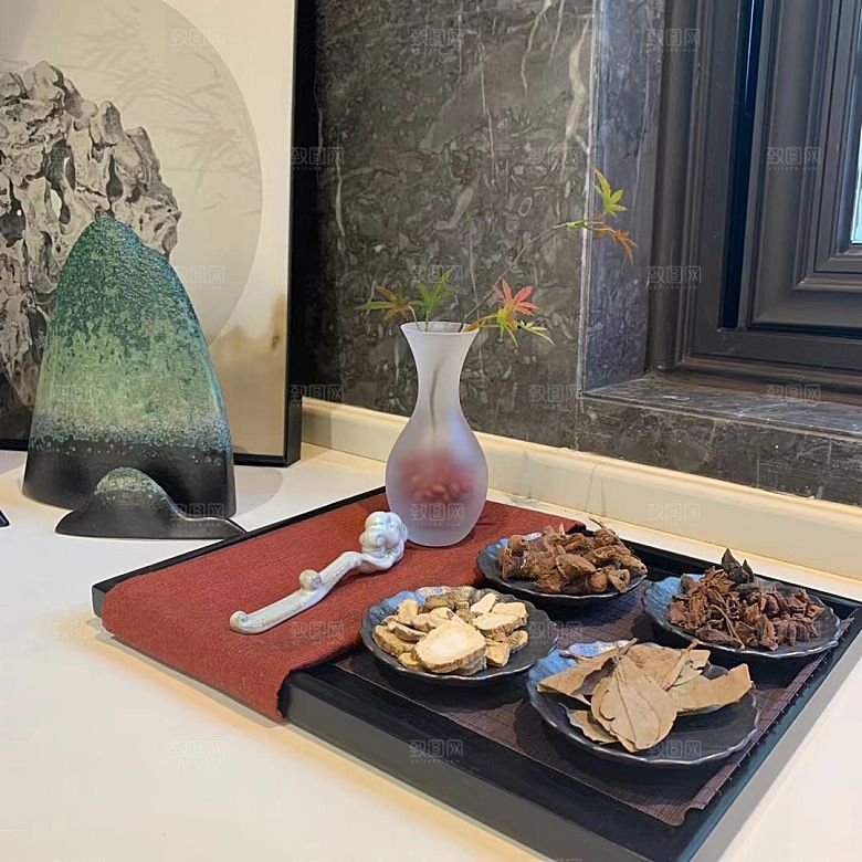 别墅静物装饰摆拍效果图