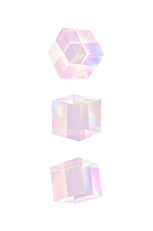 3D立体炫彩几何正方体玻璃元素