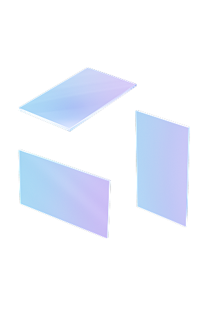3D立体蓝紫色渐变几何玻璃元素