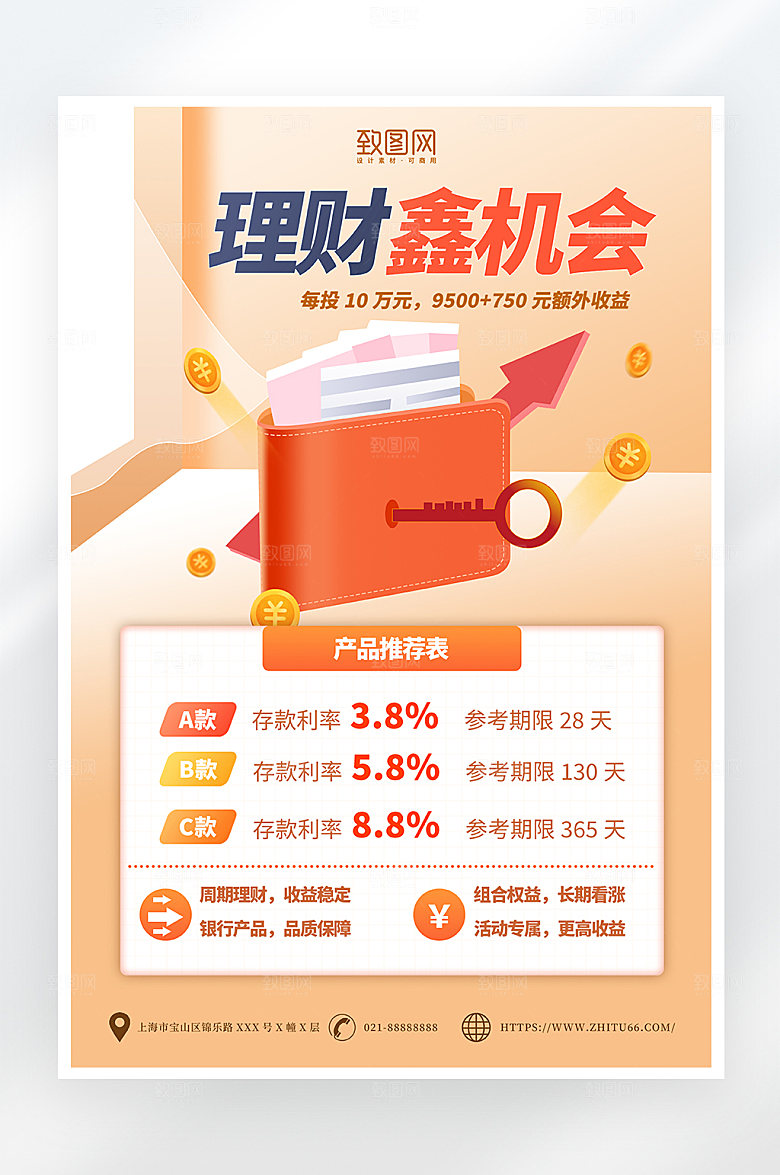 简约大气投资理财股市海报