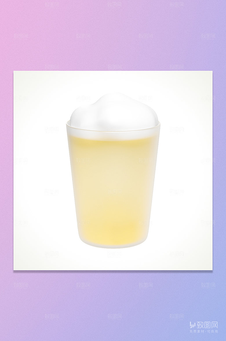 3D立体卡通啤酒饮料元素