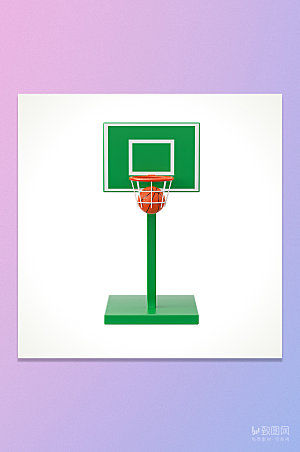 3D立体卡通篮球框投篮元素