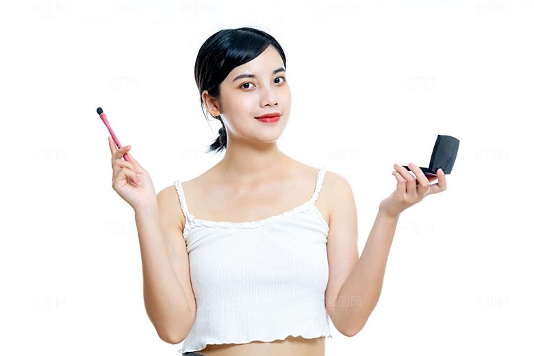 甜美年轻女性美肤美白保养皮肤妆容化妆面部