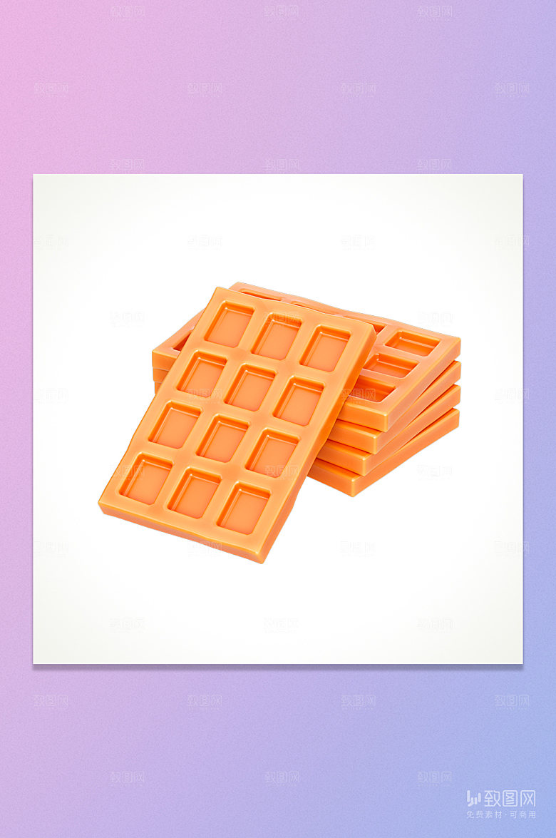 3D立体卡通华夫饼糕点