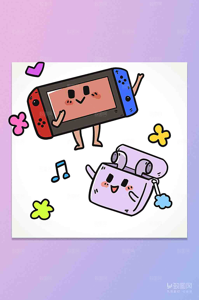 doodle风创意插画小元素插画风