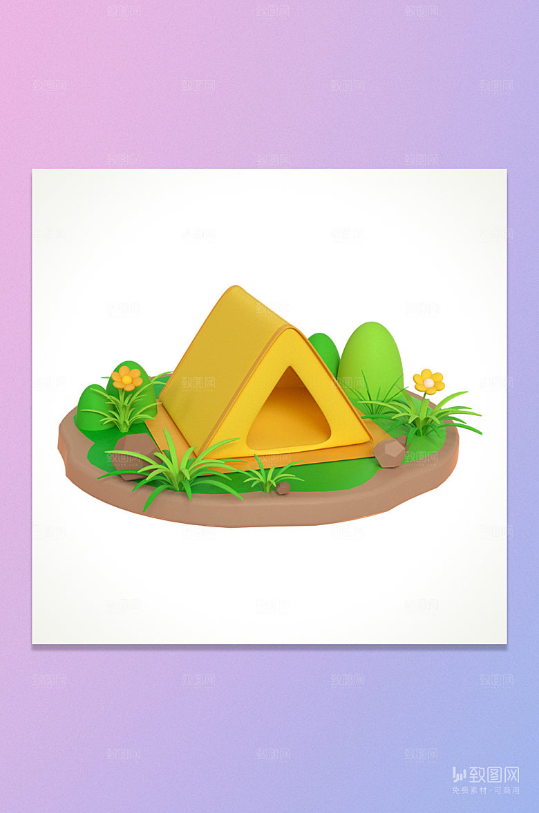 3d/c4d帐篷露营野餐