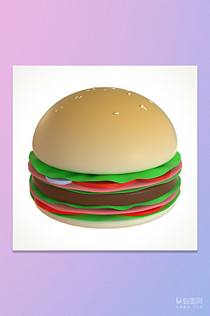 3D/C4D汉堡食物美食