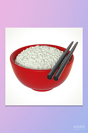 C4D/3D碗筷米饭食物午餐