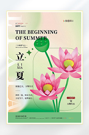 夏季立夏节气传统节气海报
