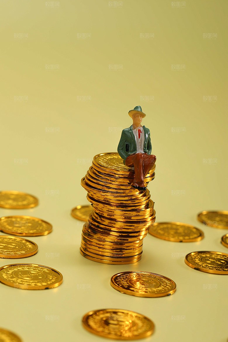金融金币办公摄影图