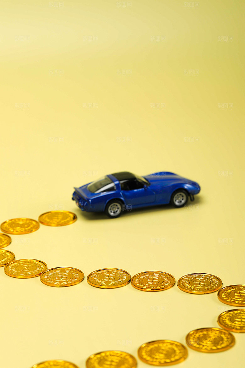 汽车金币金融道路摄影图