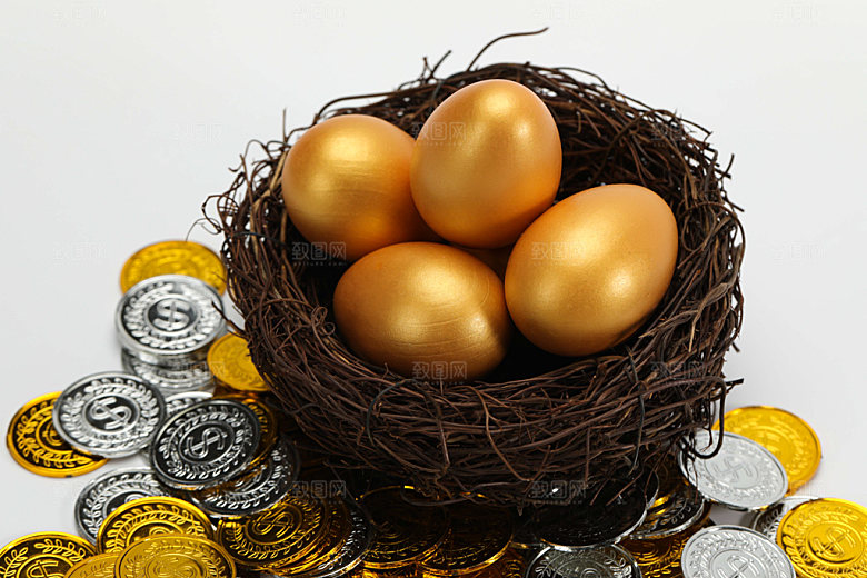 金蛋鸟巢金币摄影图