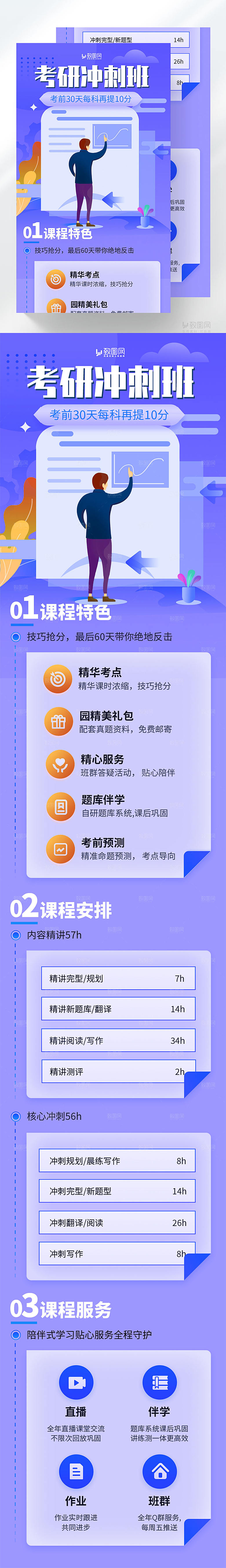 考研冲刺班H5长图