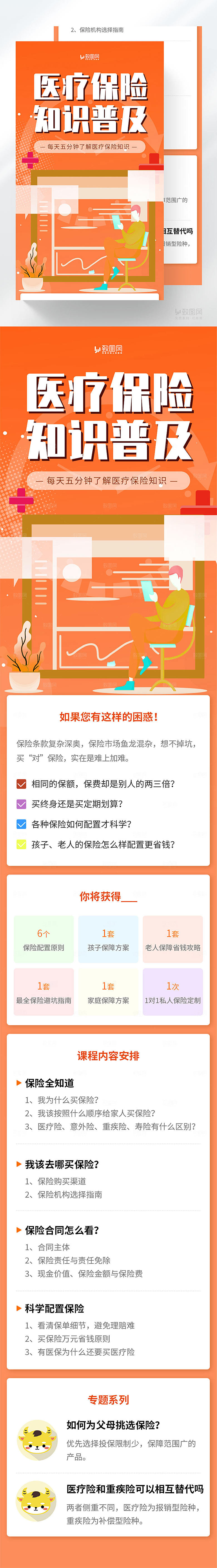 医疗保险知识普及长图