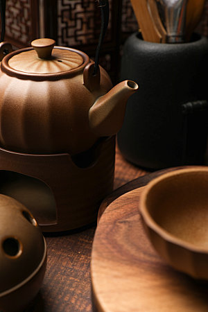 茶具紫砂茶壶摄影图