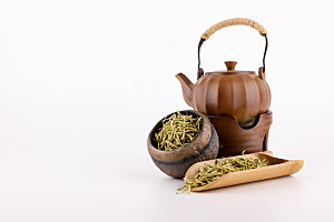 金银花茶茶叶茶器摄影图