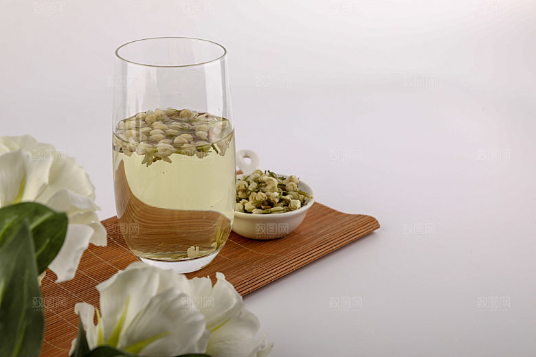 菊花茶泡茶静物摄影图