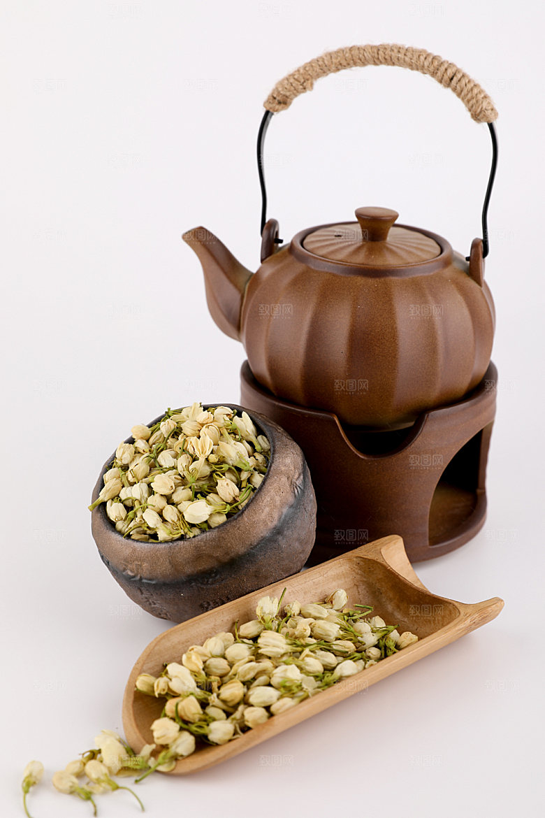 茉莉花茶茶器静物摄影图