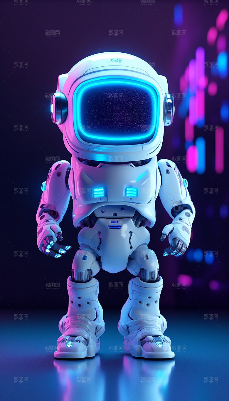 赛博朋克光效立体宇航员形象