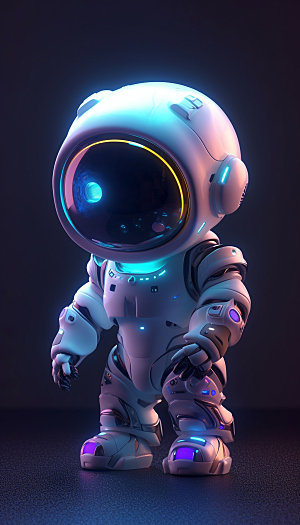赛博朋克质感宇航员3D立体形象