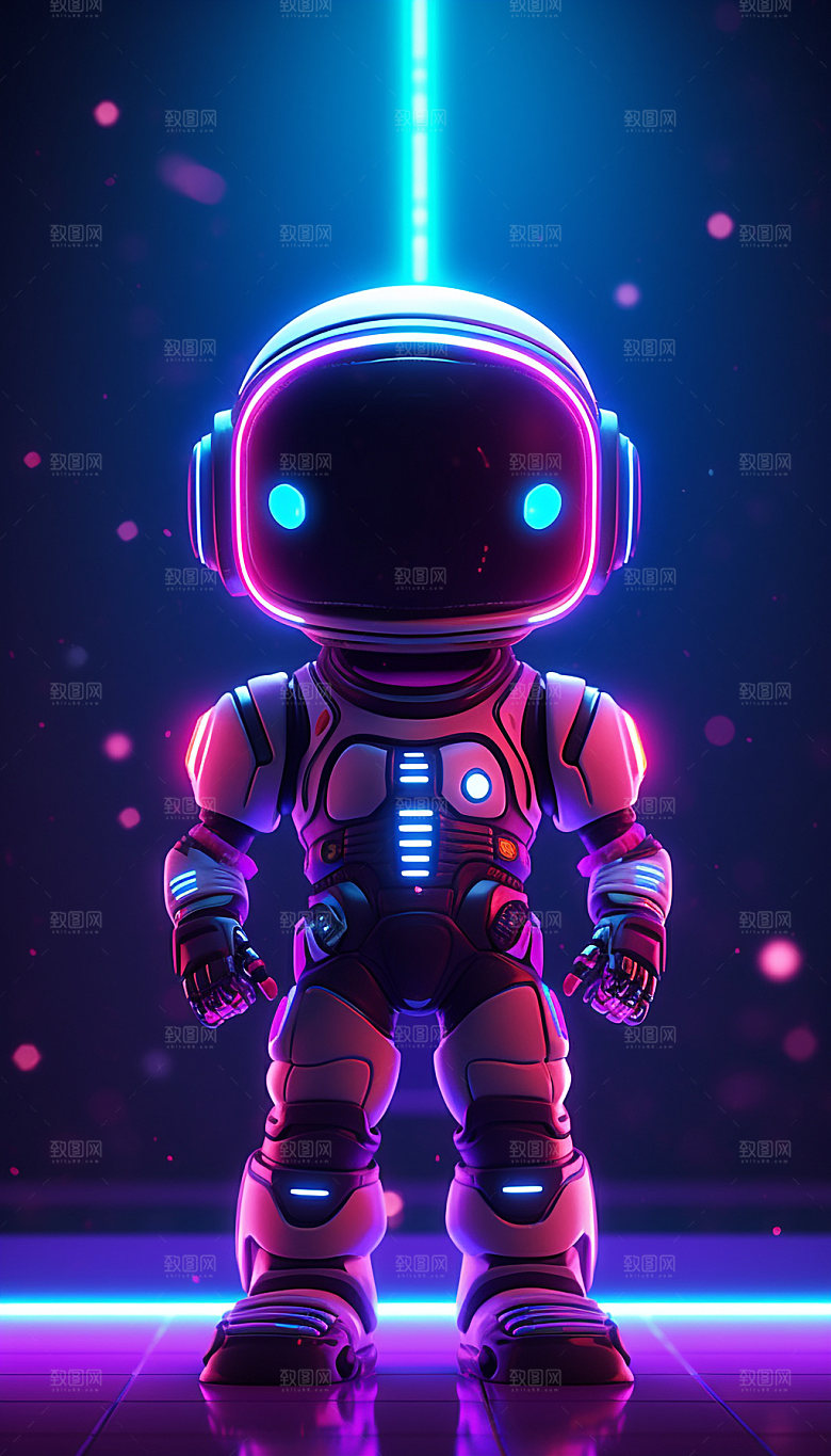 光效立体赛博朋克机器人3D形象