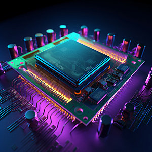 AI芯片电路板晶体模型