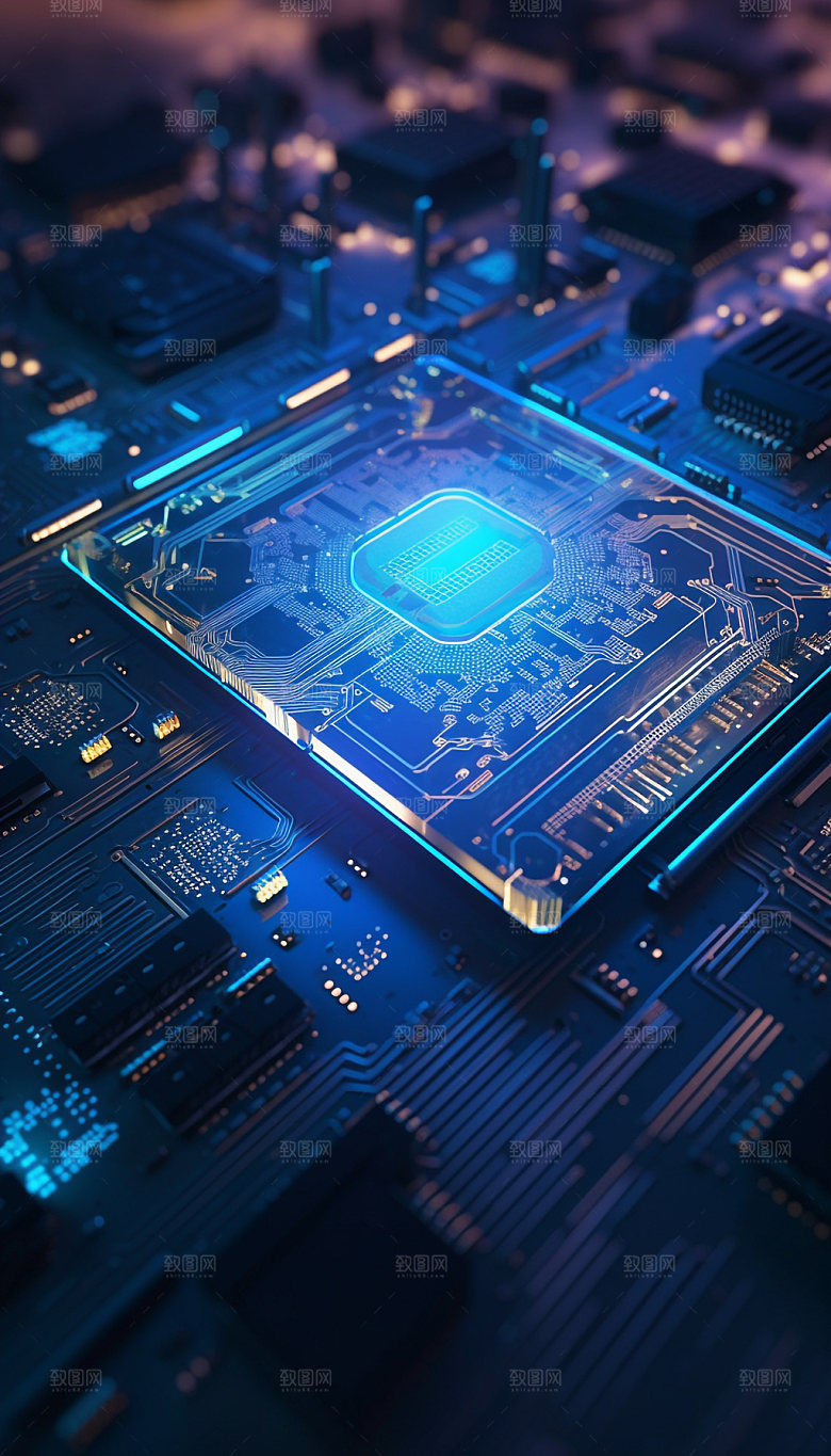 电子AI科技电路板纳米技术模型