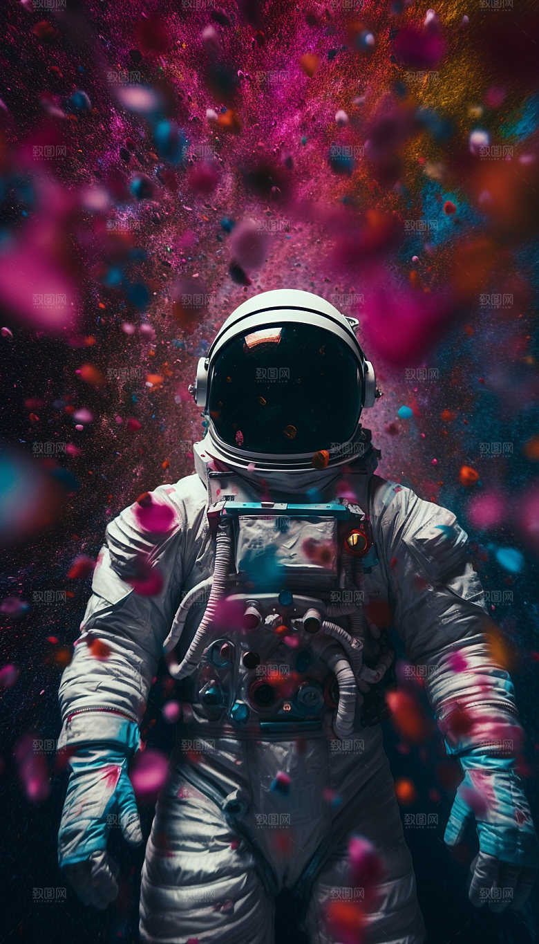 宇航员探索宇宙CG插画