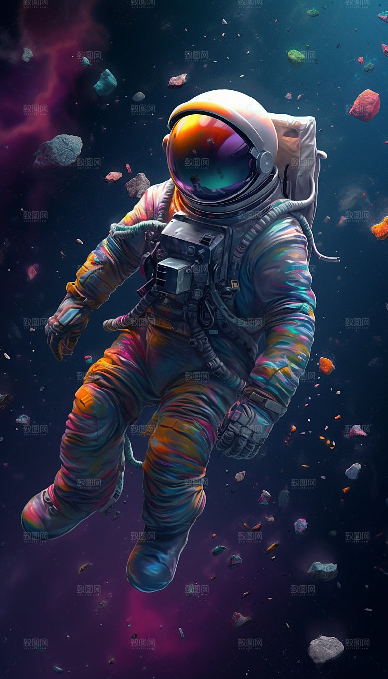 宇航员探索宇宙CG插画