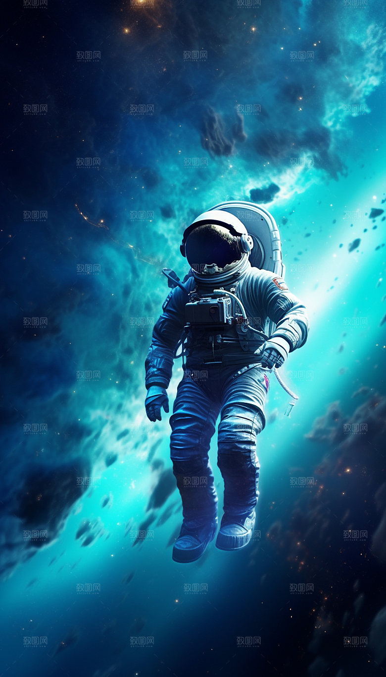 宇航员探索宇宙CG插画