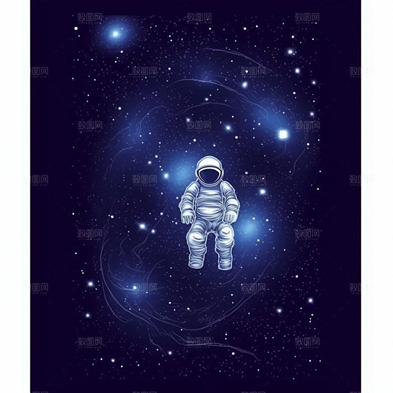 CG特效宇航员太空插画
