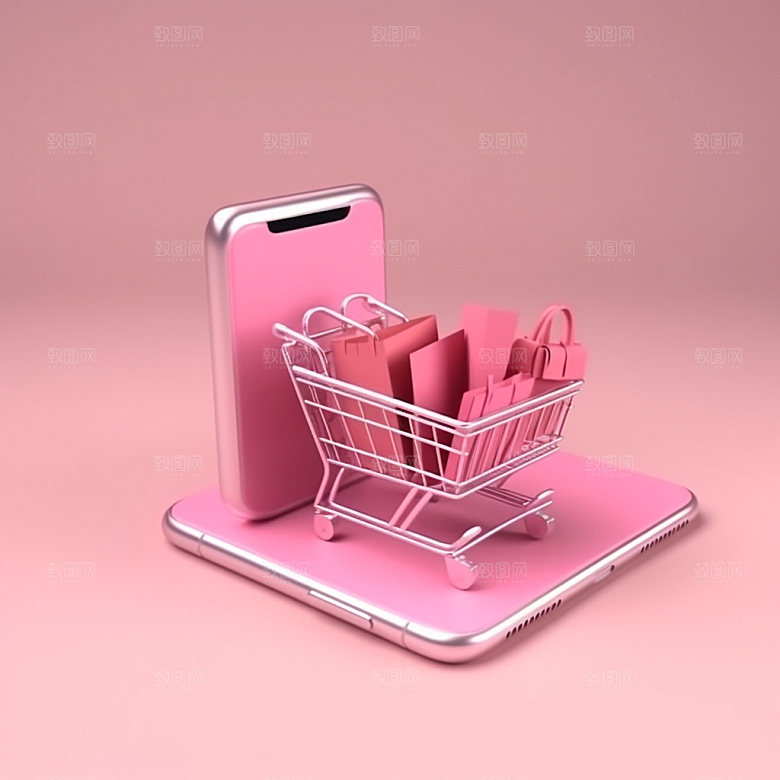 手机购物电商3D模型