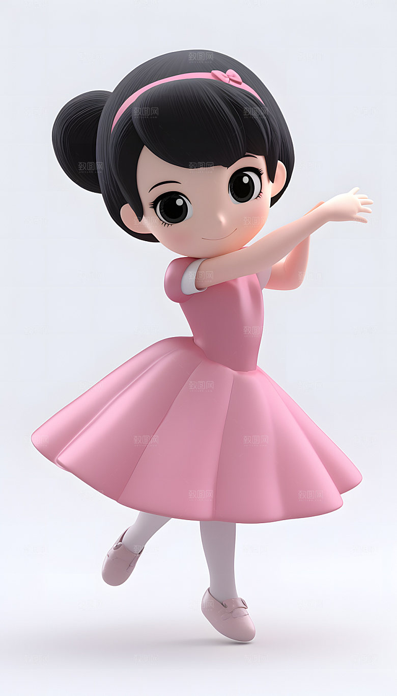 芭蕾跳舞女孩3D人物模型