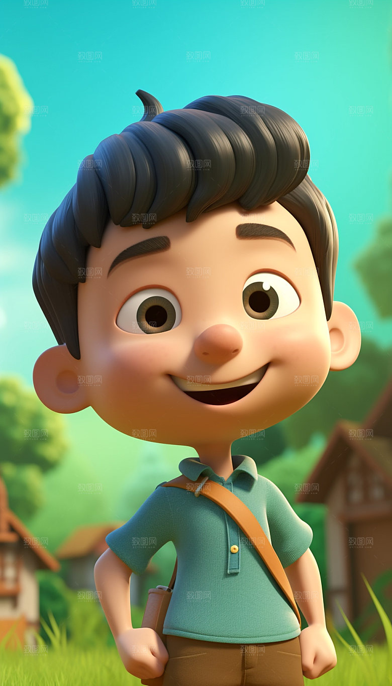可爱男孩3D卡通模型
