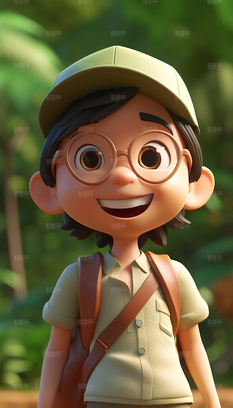 可爱男孩3D卡通模型
