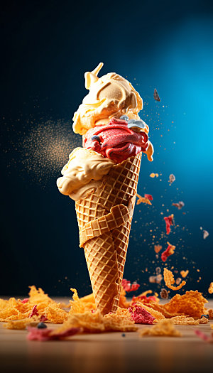 冰淇淋冷饮美食商业摄影效果图