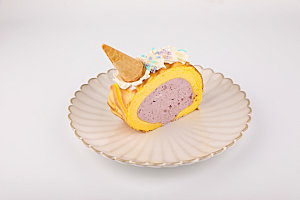 蛋糕卷甜品美食摄影图